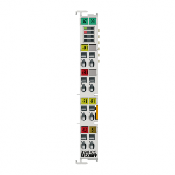 Nouveau EL3201-0020 BECKHOFF EtherCAT Terminal, entrée analogique 1 canal, température, RTD (Pt100), 16 bits, haute précision, calibré en usine Nouveau EL3201-0020 BECKHOFF EtherCAT Terminal, entrée analogique 1 canal, température, RTD (Pt100), 16 bits, haute précision, calibré en usine