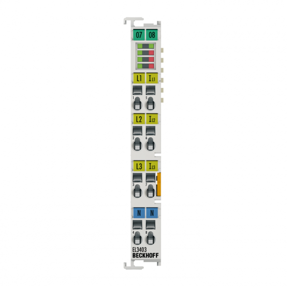 Nouveau EL3403 BECKHOFF EtherCAT Terminal, entrée analogique 3 canaux, mesure de puissance, 500 V AC, 1 A, 16 bits
