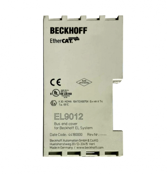Nouveau EL9012 BECKHOFF Couvercle d'extrémité de bus pour ELxxxx pour contacts de puissance et E-bus