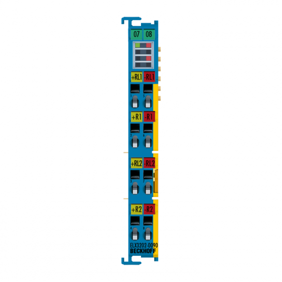 Nouveau ELX3202-0090 BECKHOFF EtherCAT Terminal, entrée analogique 2 canaux, température, RTD (Pt100), 16 bits, Ex i, TwinSAFE SC